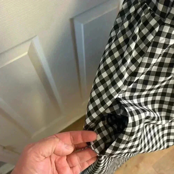 🖤🤍”Daphnea Paris” Black/White Checkered Midi Sundress w/ Pockets Size M🖤🤍 - Picture 4 of 13